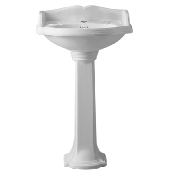 Whitehaus Pedestal W/ An Integrated Small Oval Bowl, Sgl Hole Faucet Drilling, Bac AR814-AR815-1H - main